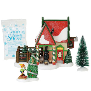 Department 56 North Pole Series: The Fir Farm, Set of 4 sparkle-castle