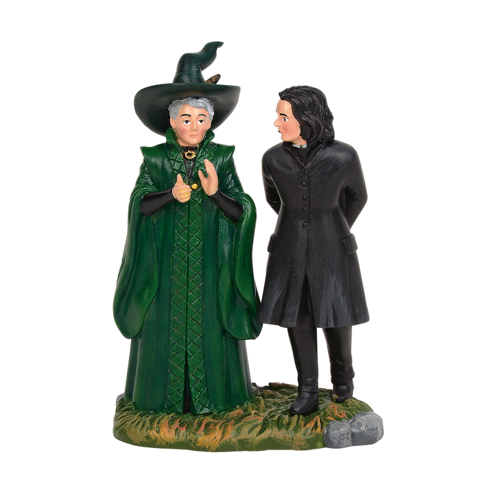 Department 56 Harry Potter Village Accessory: Snape & McGonagall sparkle-castle