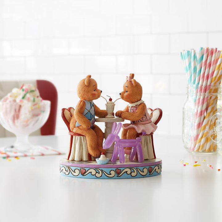 Jim Shore Button & Squeaky: Button & Pinky Sharing Sundae Figurine sparkle-castle
