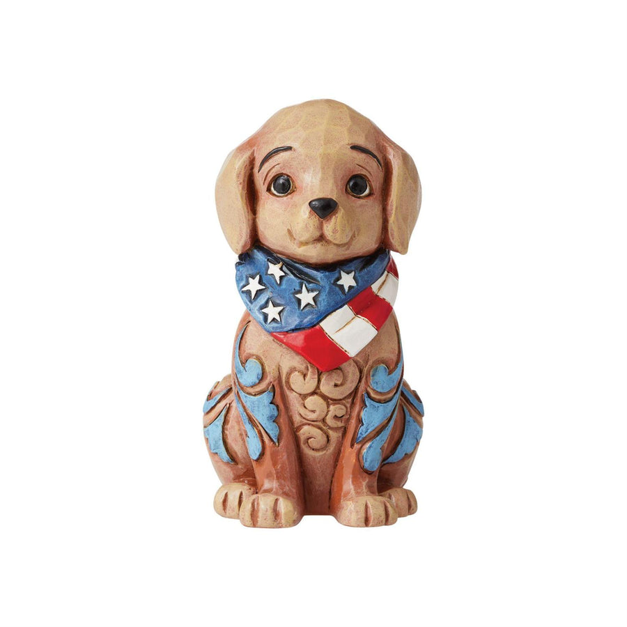 Jim Shore Heartwood Creek: Mini Patriotic Puppy in Bandana Figurine sparkle-castle