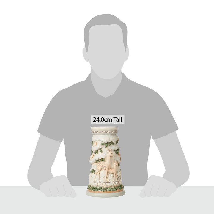 Jim Shore Heartwood Creek: White Woodland Deer Candleholder sparkle-castle