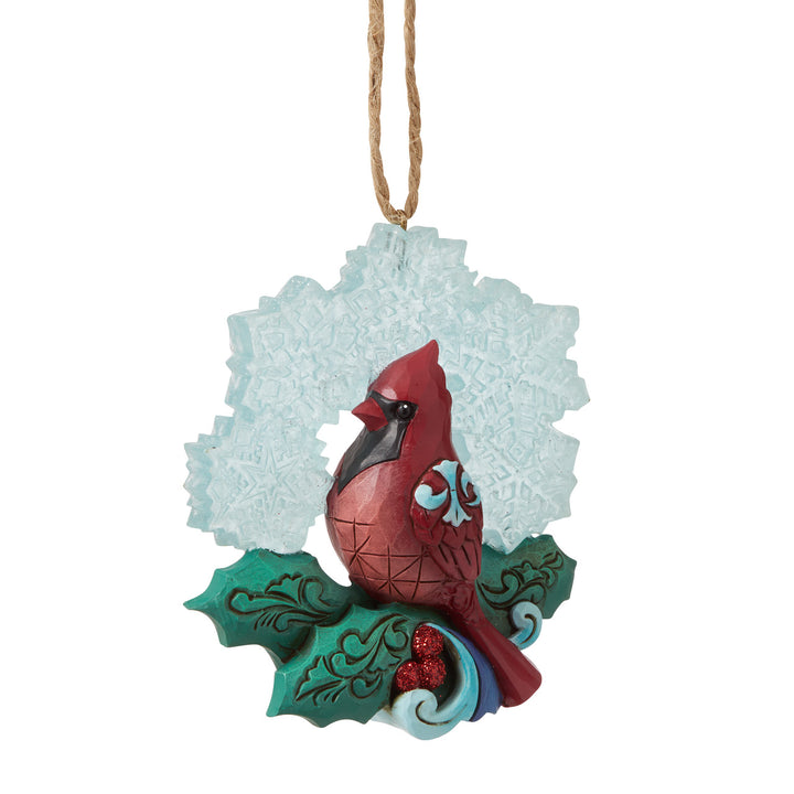 Jim Shore Heartwood Creek: Winter Wonderland Cardinal Snowflake Hanging Ornament sparkle-castle