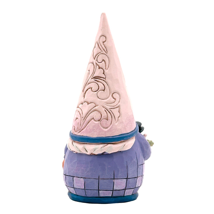 Jim Shore Heartwood Creek: Purple Gnome Holding Snowman Figurine sparkle-castle