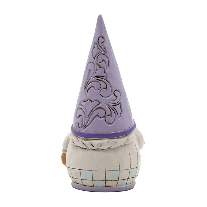 Jim Shore Heartwood Creek: Purple Gnome Holding Cardinal Figurine sparkle-castle