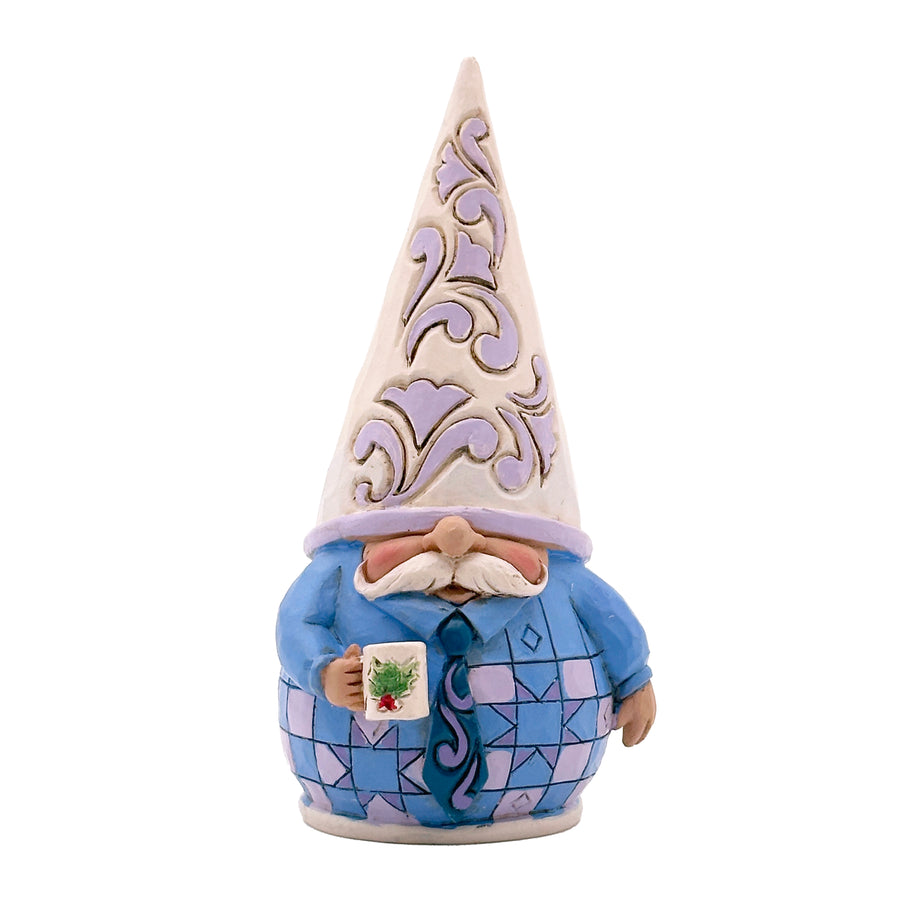 Jim Shore Heartwood Creek: Purple Gnome Holding Coffee Mug Figurine sparkle-castle