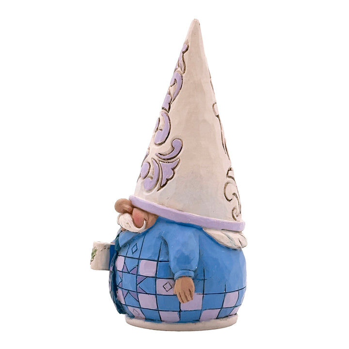 Jim Shore Heartwood Creek: Purple Gnome Holding Coffee Mug Figurine sparkle-castle