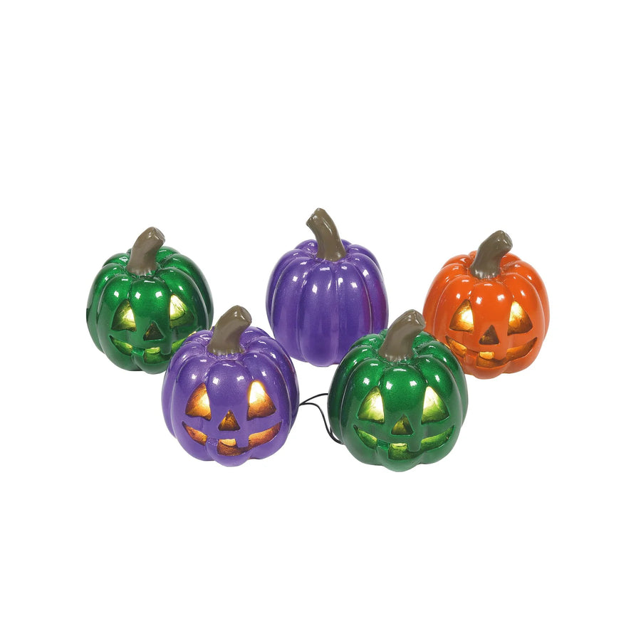 Department 56 Cross Product Halloween Village Accessory: Lit Shiny Pumpkin String Light sparkle-castle