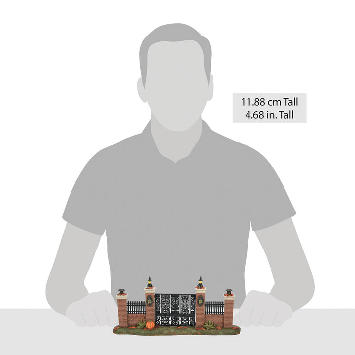 Department 56 Disney Snow Village Halloween Accessory: Haunted Mansion Gate sparkle-castle