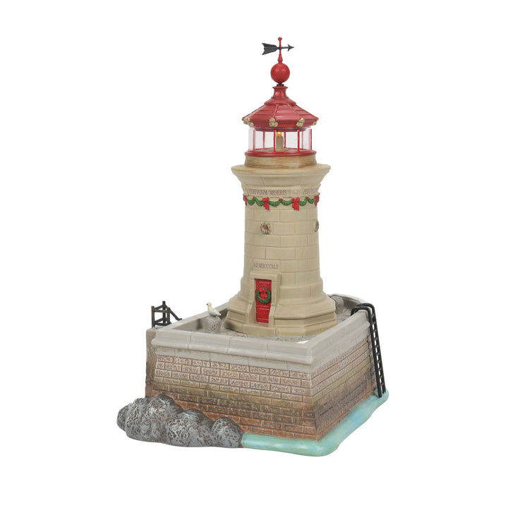 Department 56 Dickens Snow Village: Ramsgate Lighthouse sparkle-castle