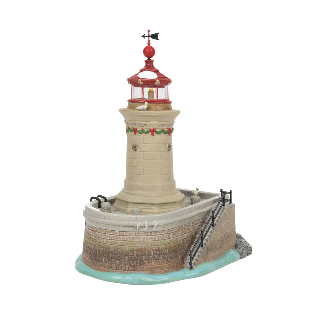 Department 56 Dickens Snow Village: Ramsgate Lighthouse sparkle-castle