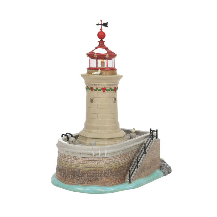 Department 56 Dickens Snow Village: Ramsgate Lighthouse sparkle-castle