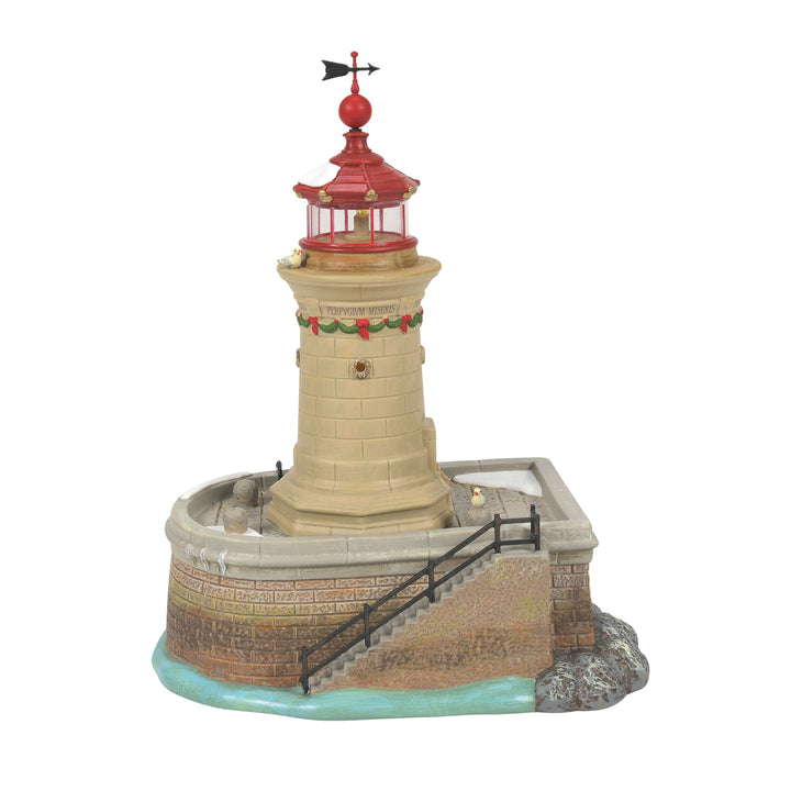 Department 56 Dickens Snow Village: Ramsgate Lighthouse sparkle-castle