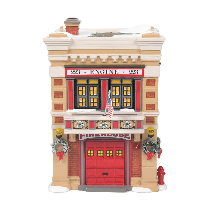 Department 56 Original Snow Village: Engine 223 Fire House sparkle-castle