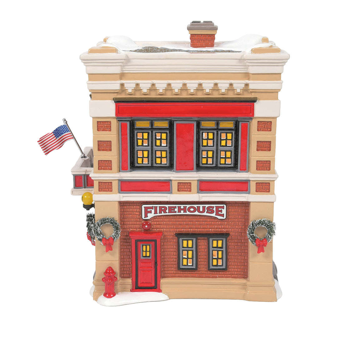 Department 56 Original Snow Village: Engine 223 Fire House sparkle-castle