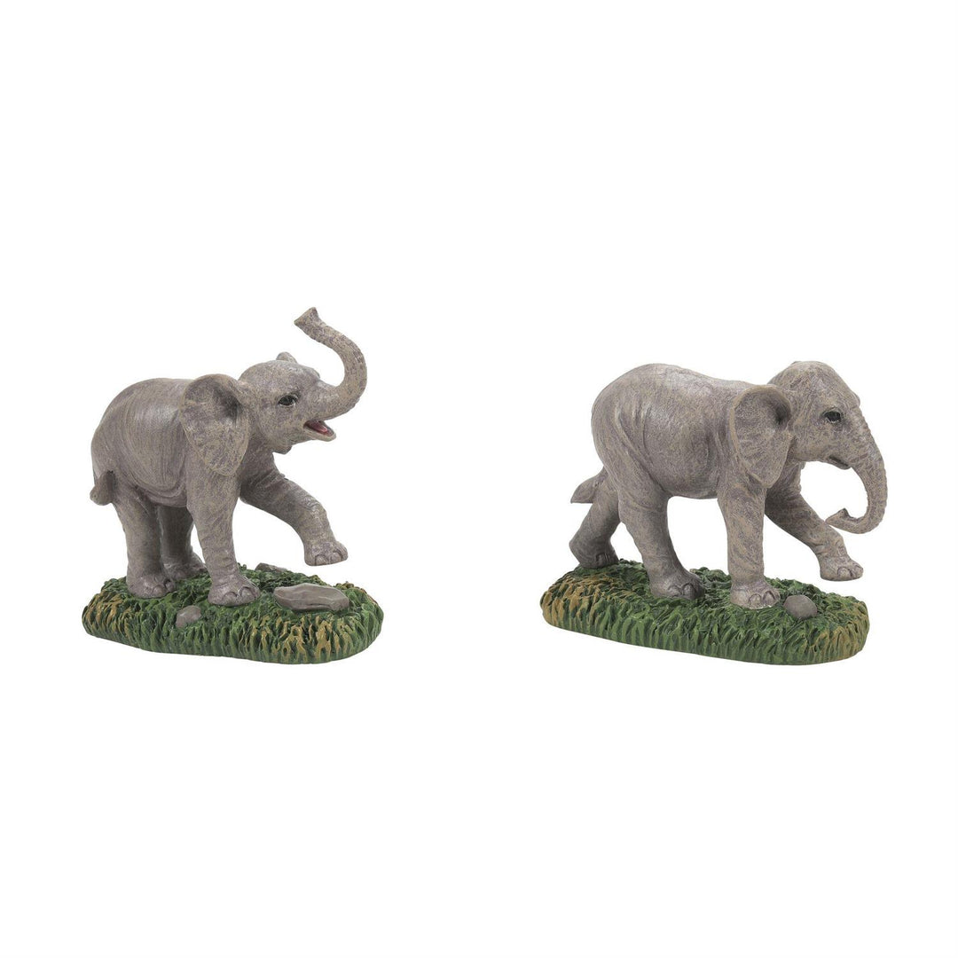 Department 56 Cross Product Village Accessory: Zoological Garden Elephants, Set of 2