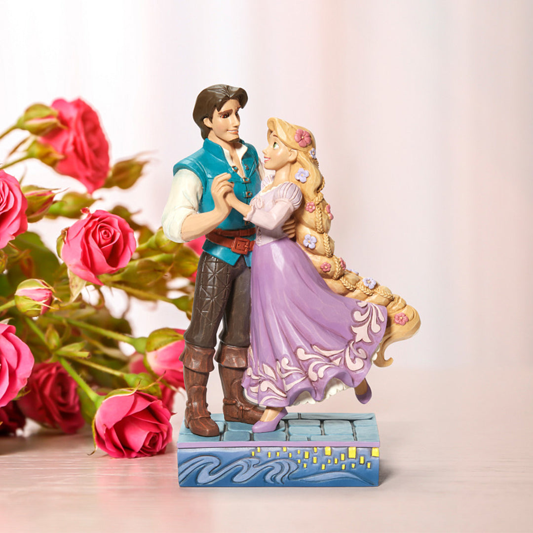 Jim Shore Disney Traditions: Rapunzel & Flynn Rider In Love Figurine sparkle-castle