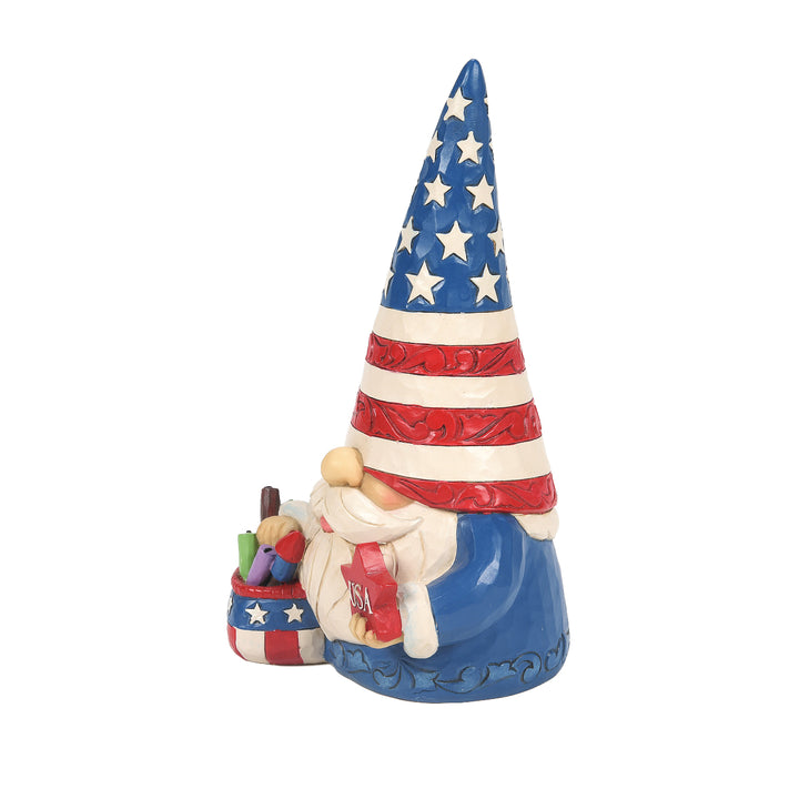 Jim Shore Heartwood Creek: Patriotic Gnome With Fireworks Figurine
