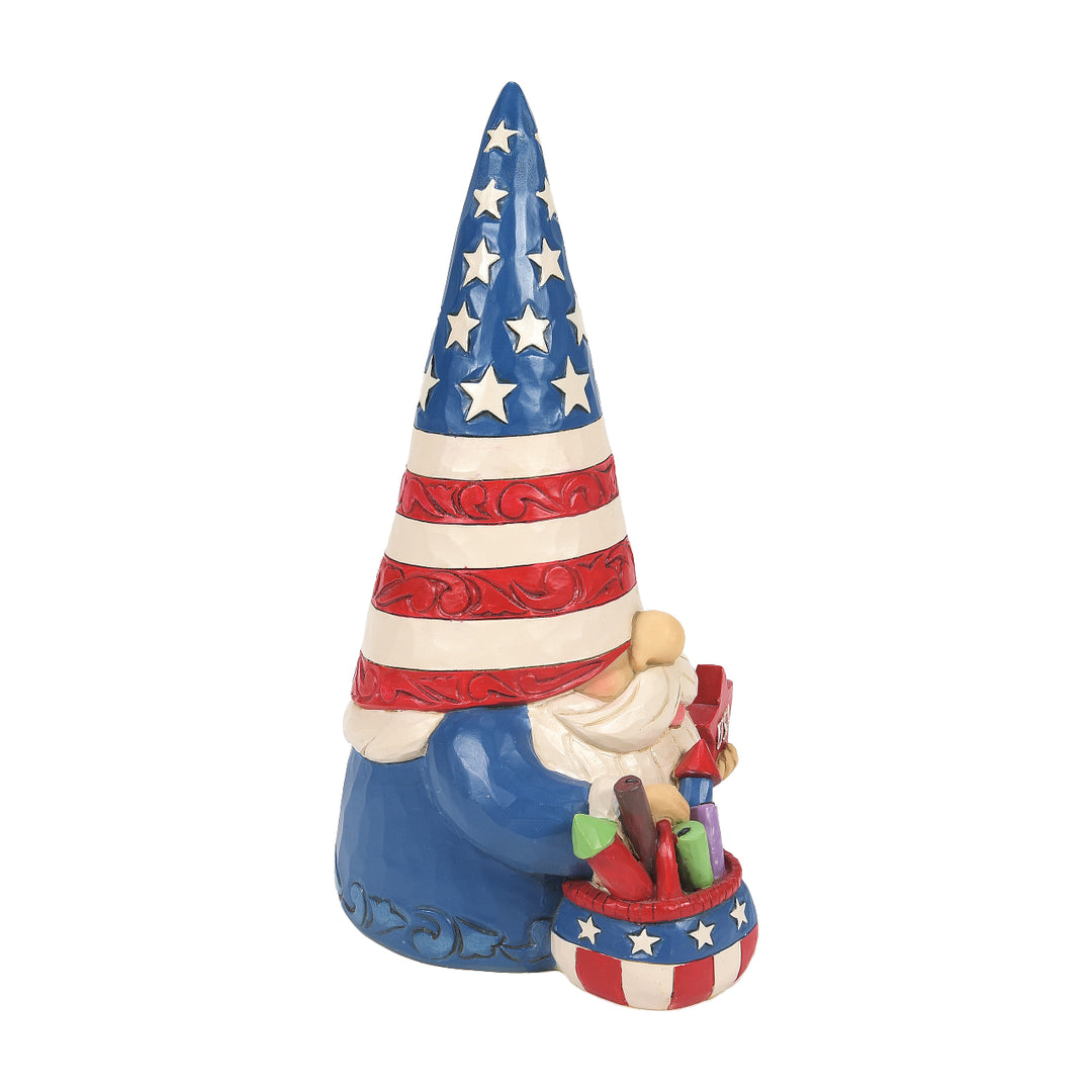 Jim Shore Heartwood Creek: Patriotic Gnome With Fireworks Figurine sparkle-castle