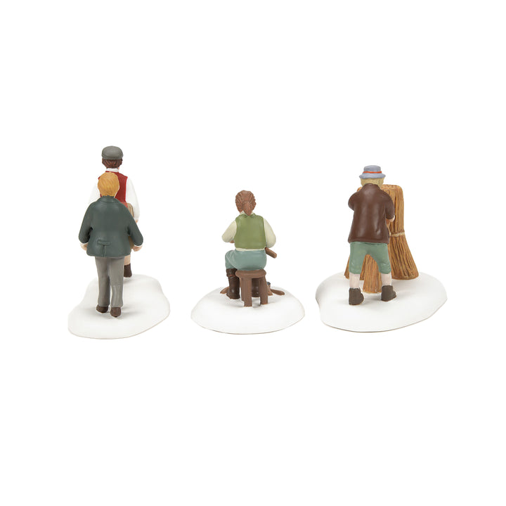 Department 56 Dickens Snow Village Accessory: Harvesting Progress, Set of 3 sparkle-castle