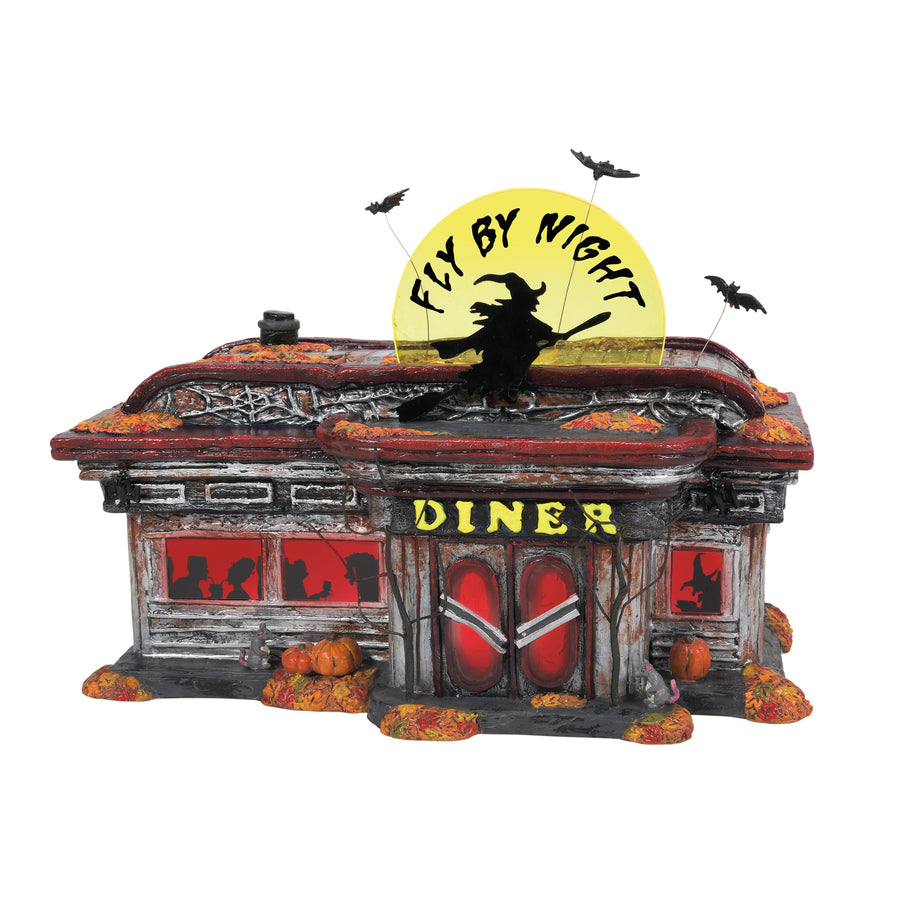 Department 56 Snow Village Halloween: Fly By Night Diner sparkle-castle