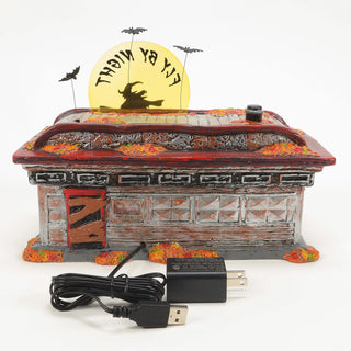 Department 56 Snow Village Halloween: Fly By Night Diner sparkle-castle