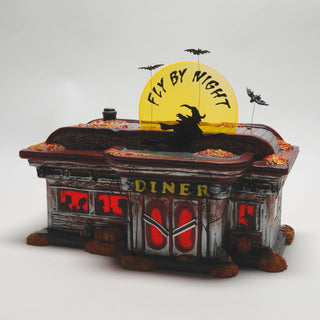 Department 56 Snow Village Halloween: Fly By Night Diner sparkle-castle