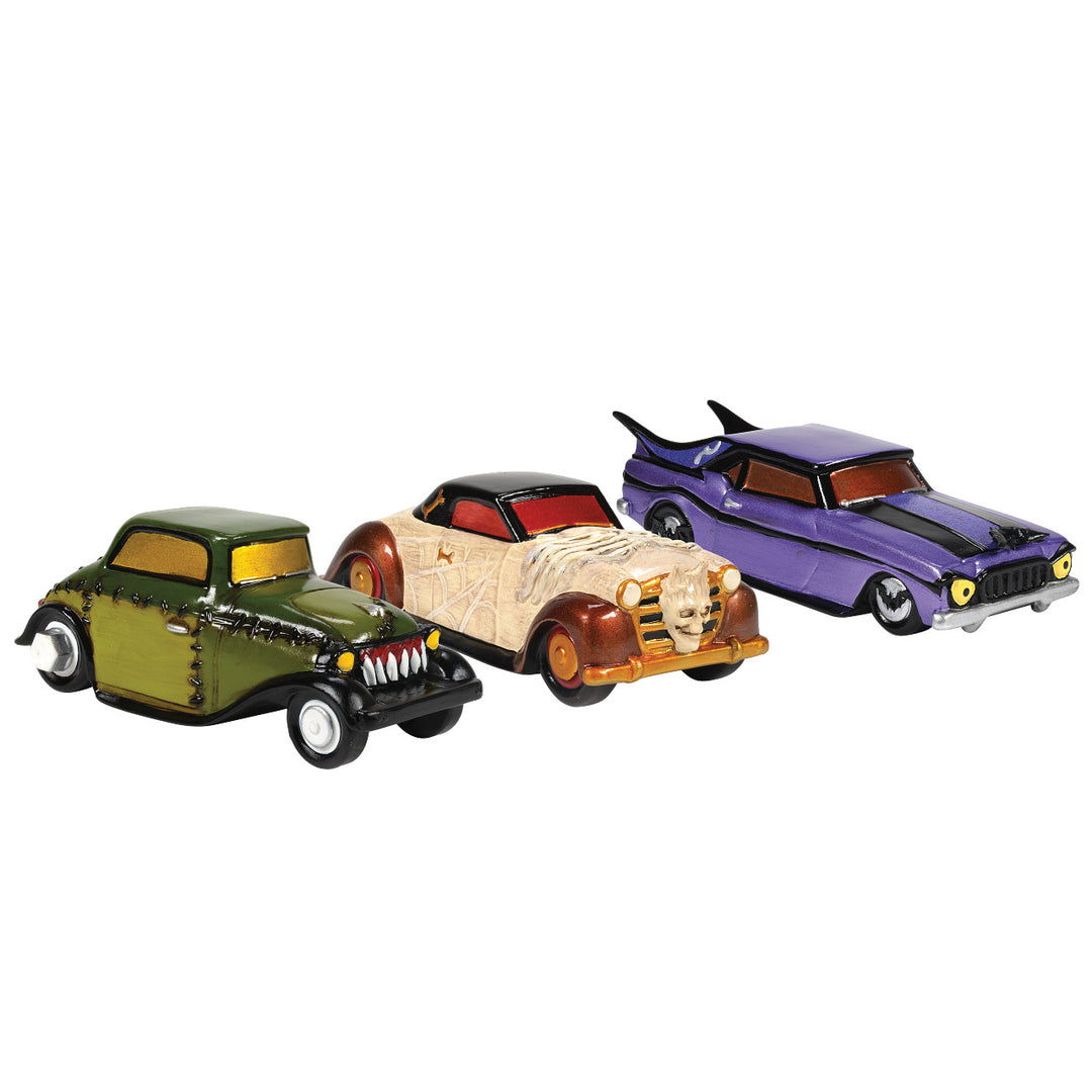 Department 56 Snow Village Halloween Accessory: Out About Town Creepy Cars, Set of 3 sparkle-castle