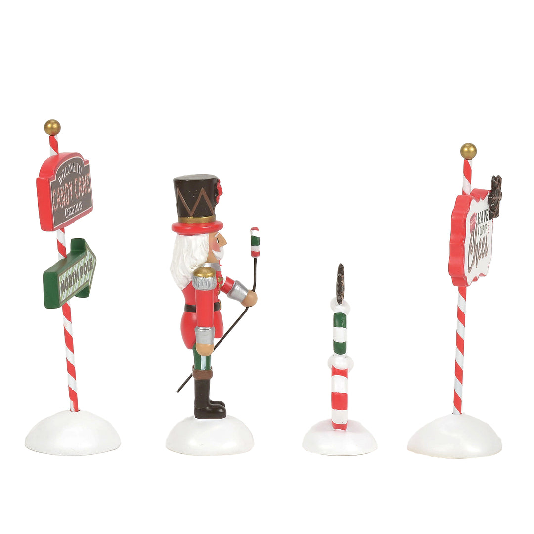 Department 56 Cross Product Village Accessory: Peppermint Panache, Set of 4 sparkle-castle