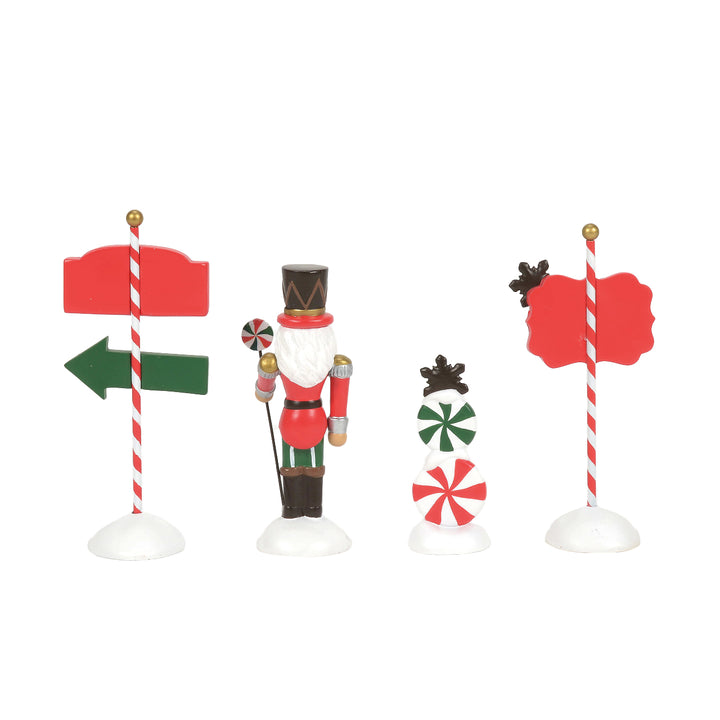 Department 56 Cross Product Village Accessory: Peppermint Panache, Set of 4 sparkle-castle