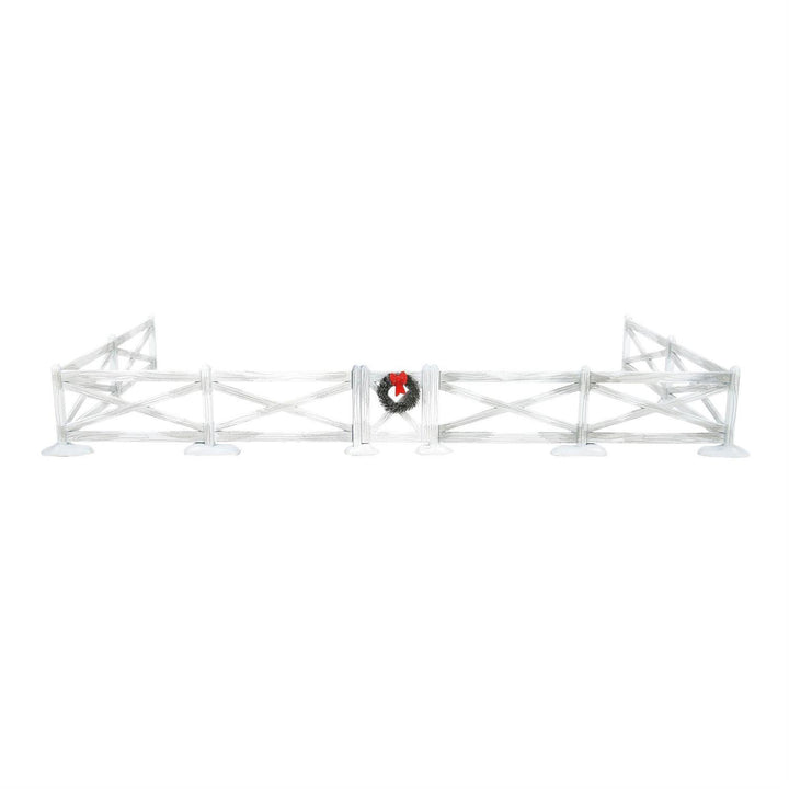 Department 56 Cross Product Accessory: White Crossbuck Fence, Set of 7 sparkle-castle