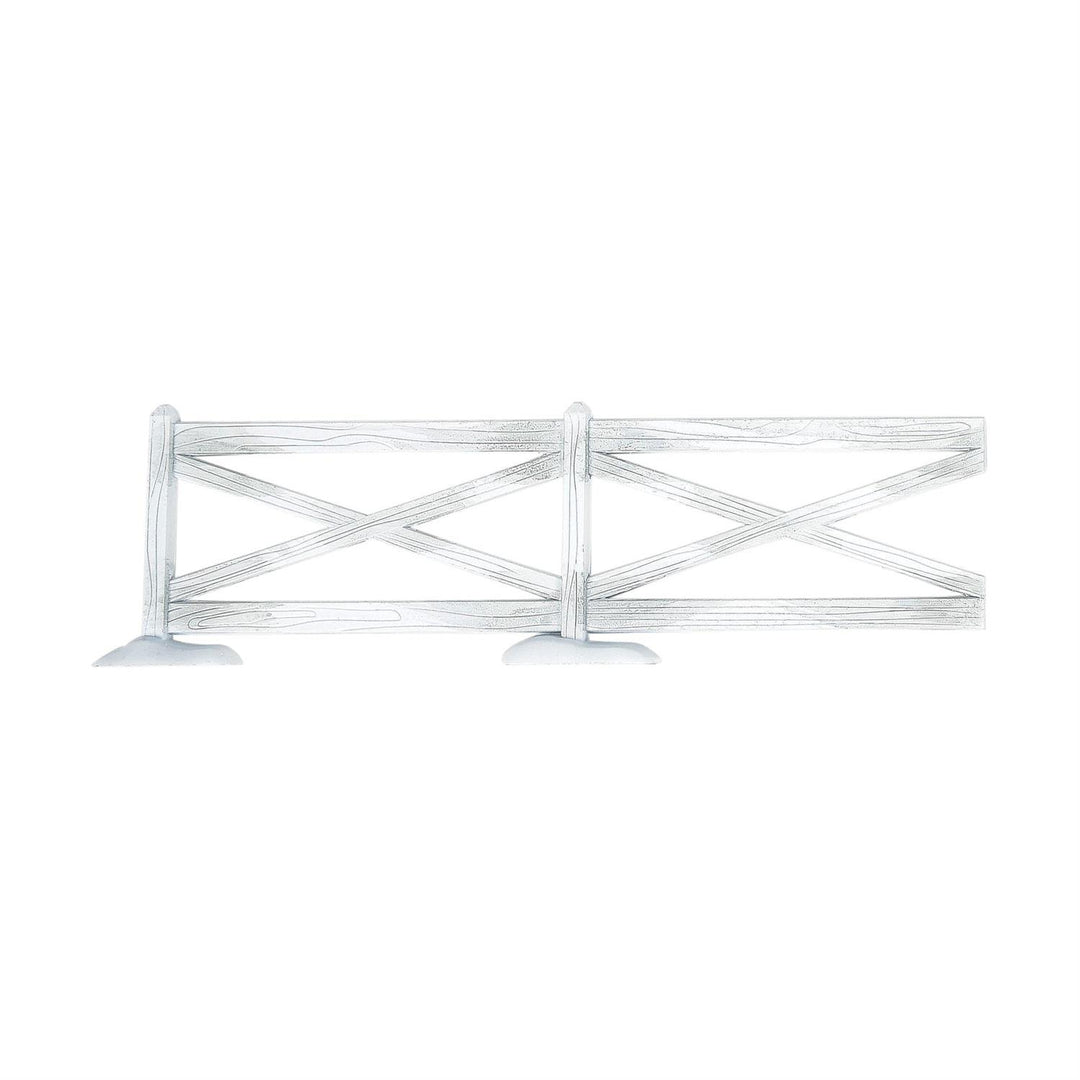 Department 56 Cross Product Accessory: White Crossbuck Fence, Set of 7 sparkle-castle