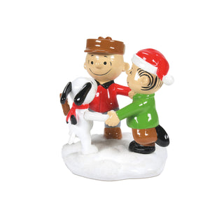 Department 56 Peanuts Village Accessory: Trio of Besties sparkle-castle