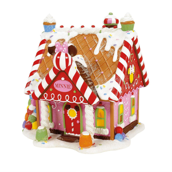 Department 56 Disney Snow Village: Minnie's Peppermint Villa sparkle-castle