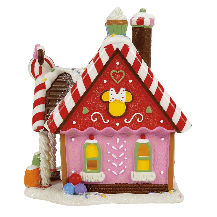 Department 56 Disney Snow Village: Minnie's Peppermint Villa sparkle-castle