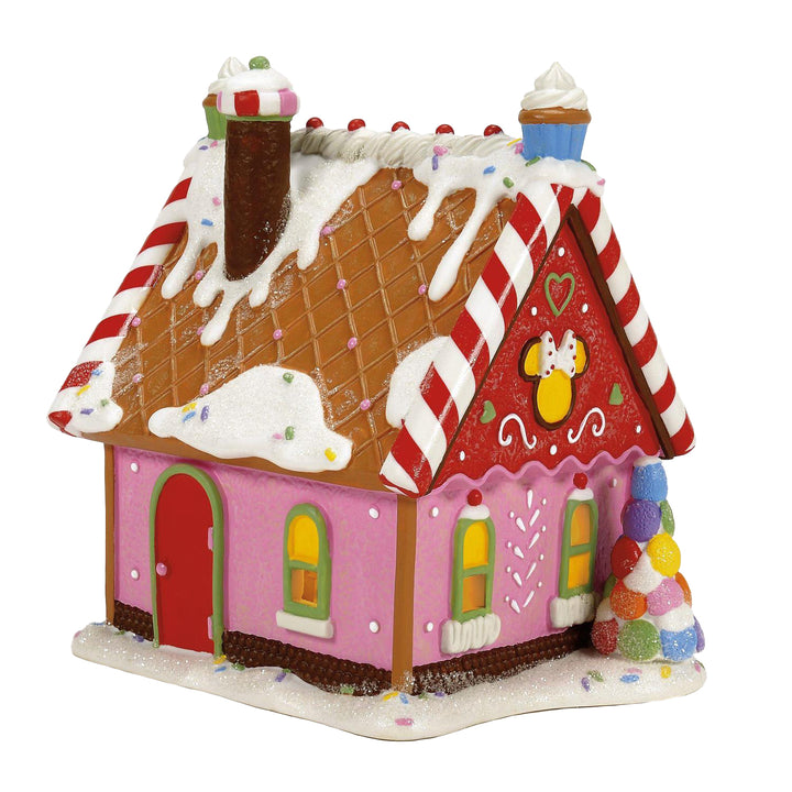 Department 56 Disney Snow Village: Minnie's Peppermint Villa sparkle-castle