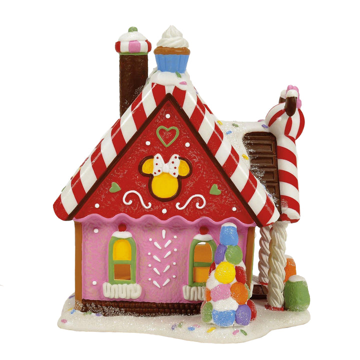 Department 56 Disney Snow Village: Minnie's Peppermint Villa sparkle-castle