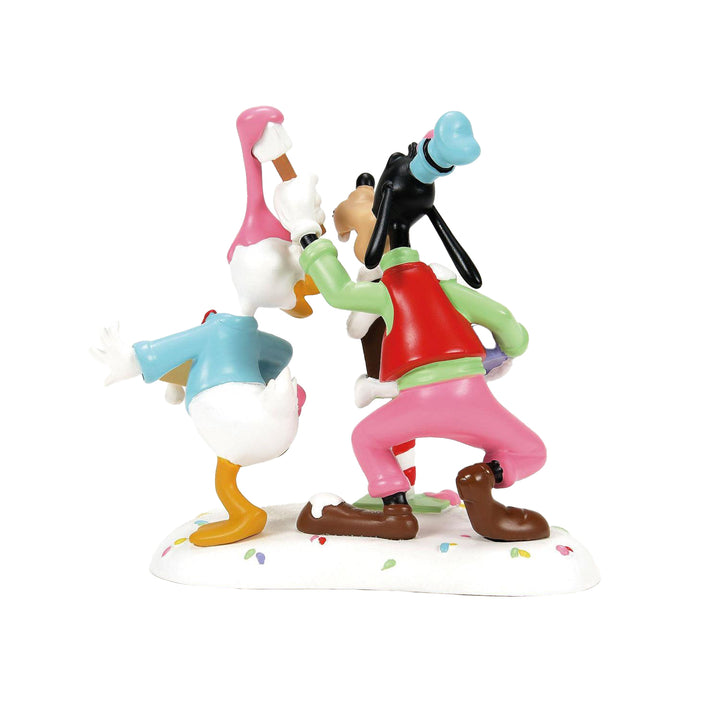 Department 56 Disney Snow Village Accessory: Goofy & Donald Make A Mess sparkle-castle