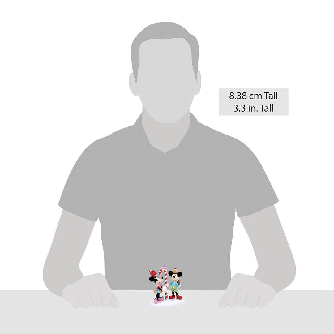 Department 56 Disney Snow Village Accessory: Mickey & Minnie Share A Treat sparkle-castle