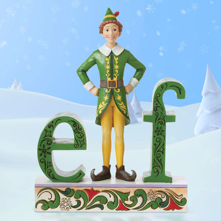 Jim Shore Elf: Buddy Elf Standing Elf Word Figurine sparkle-castle