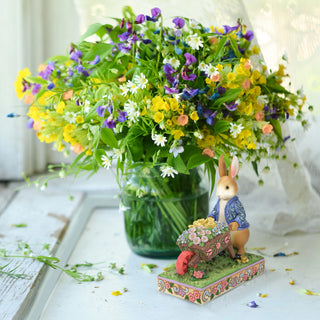 Jim Shore Beatrix Potter: Peter Rabbit With Wheelbarrow Of Flowers Figurine sparkle-castle