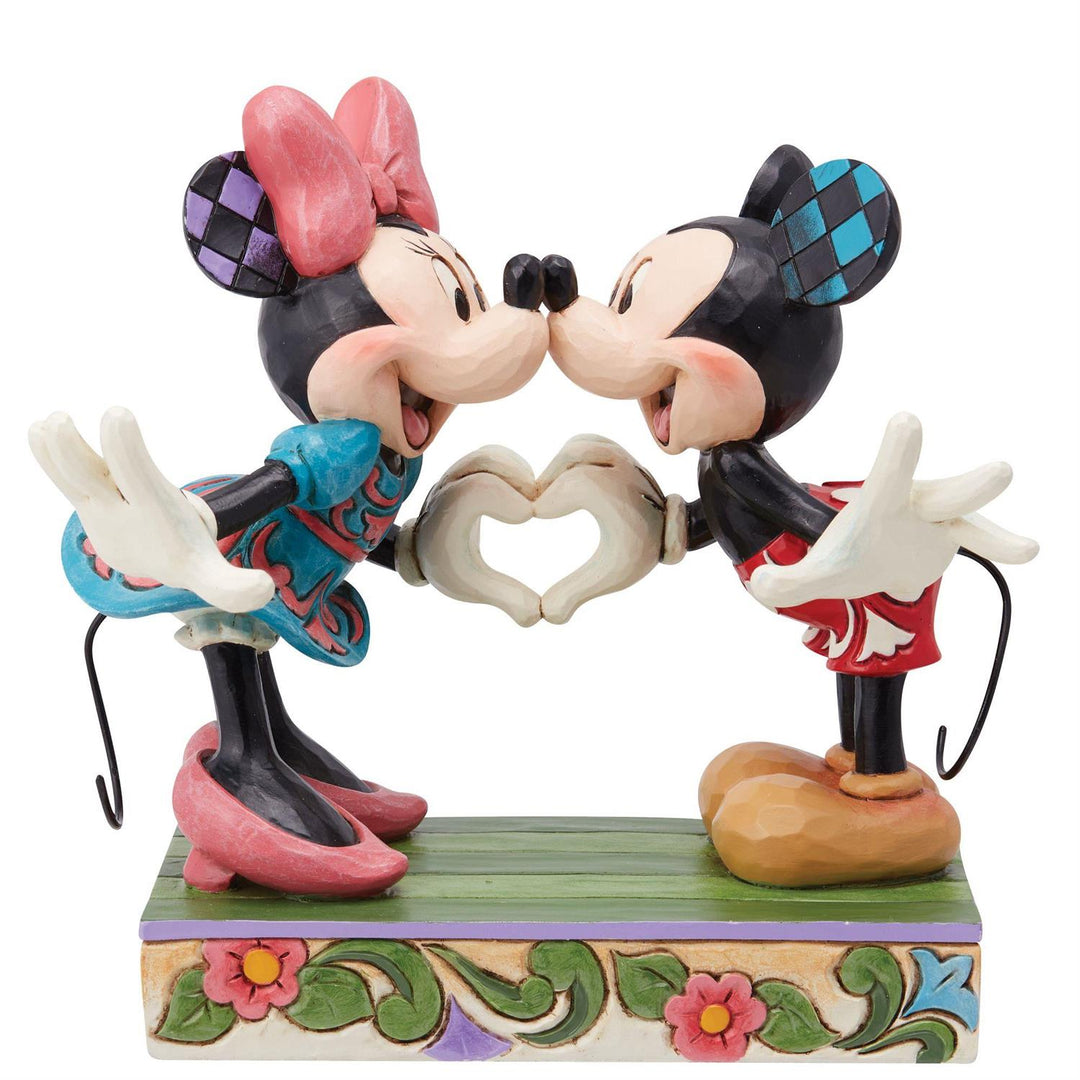 Jim Shore Disney Traditions: Mickey & Minnie With Heart Hands Figurine sparkle-castle