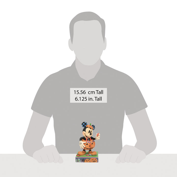 Jim Shore Disney Traditions: Mickey Mouse In Jack-O-Lantern Costume Figurine sparkle-castle