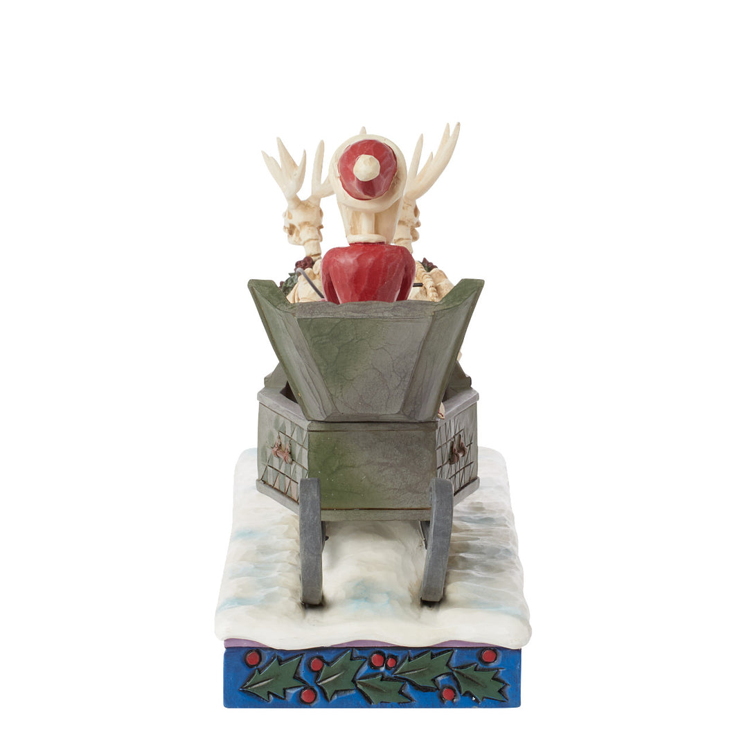 Jim Shore Disney Traditions: Jack In Sleigh With Skeleton Reindeer Figurine sparkle-castle