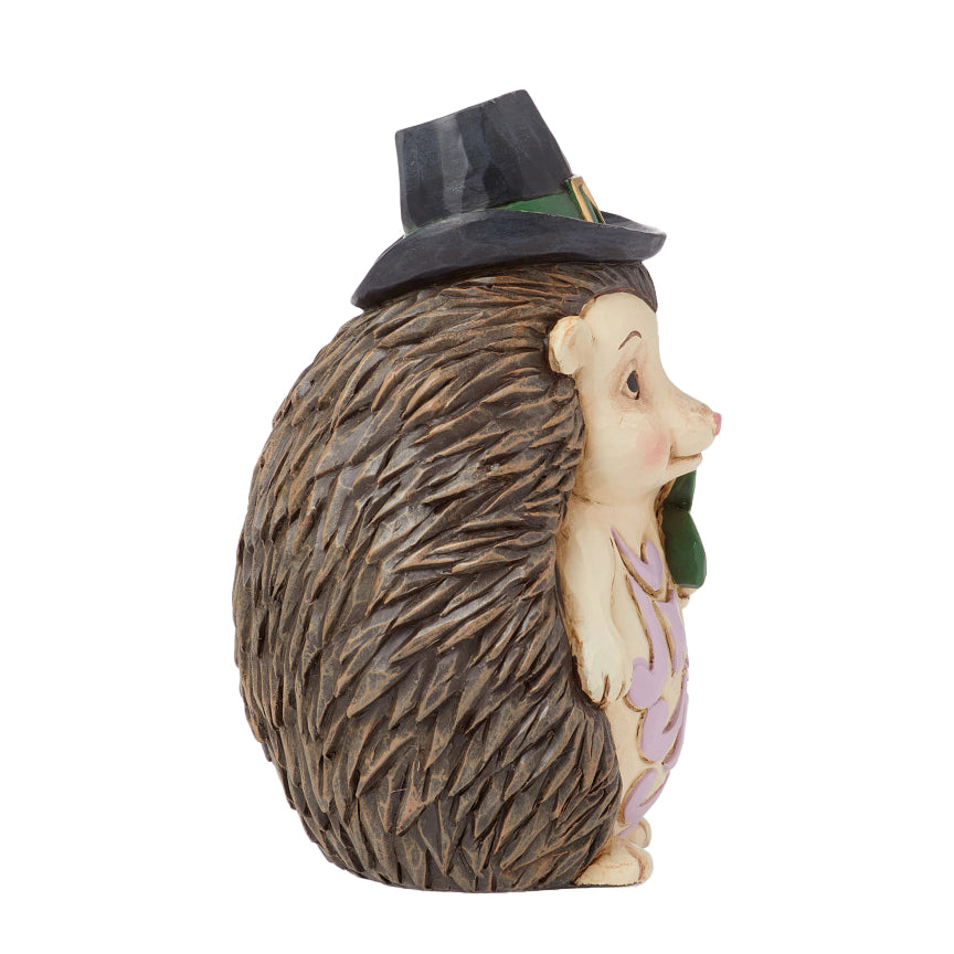 Jim Shore Heartwood Creek: Mini Irish Hedgehog In Top Hat Figurine sparkle-castle