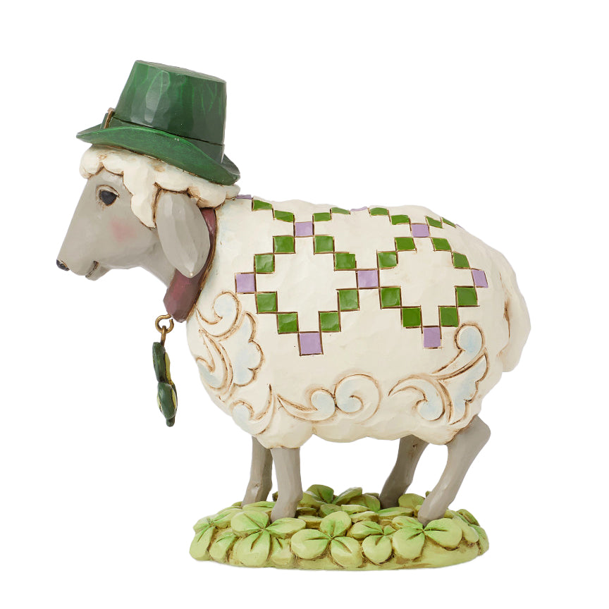 Jim Shore Heartwood Creek: Irish Sheep in Clover Patch Figurine sparkle-castle