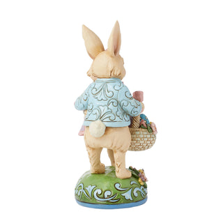 Jim Shore Heartwood Creek: Easter Bunny Couple With Basket Figurine sparkle-castle