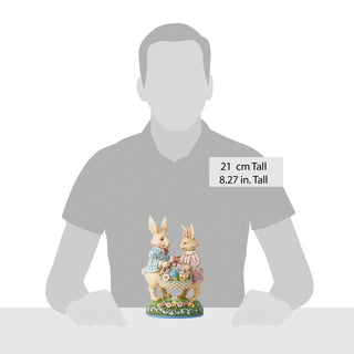 Jim Shore Heartwood Creek: Easter Bunny Couple With Basket Figurine sparkle-castle
