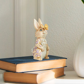 Jim Shore Heartwood Creek: Mini Bunny With Butterfly Figurine sparkle-castle