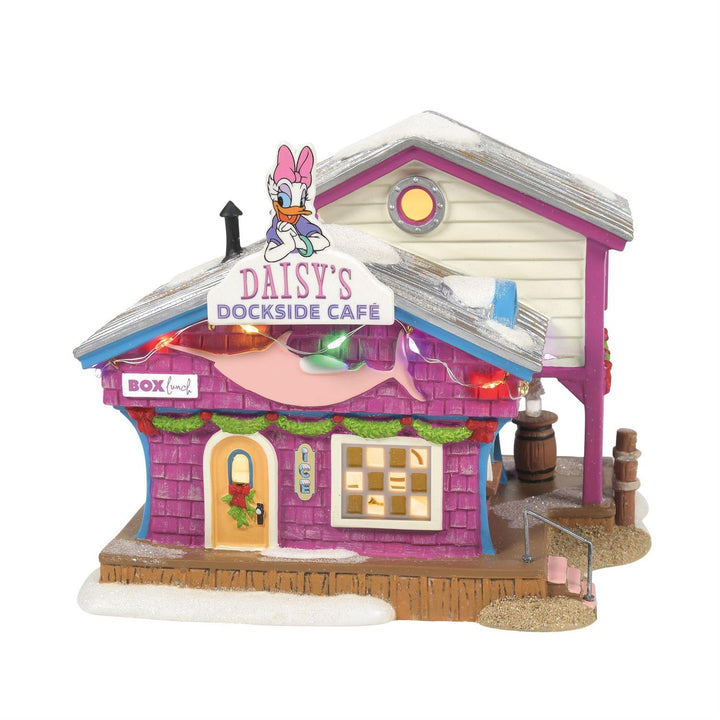 Department 56 Disney Snow Village: Daisy's Dockside Cafe sparkle-castle