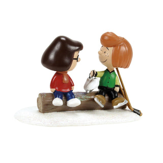 Department 56 Peanuts Village Accessory: Patty & Marcie Try On Skates sparkle-castle